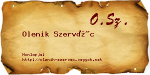 Olenik Szervác névjegykártya